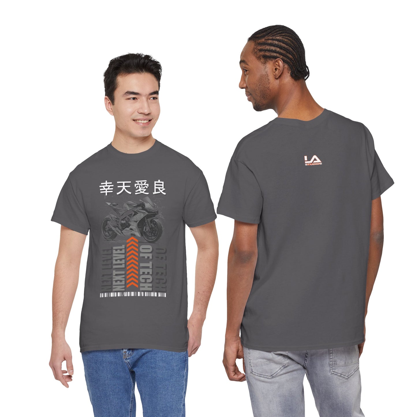 Power Graphic Tee — Futuristic Asian-Inspired Typography T-Shirt