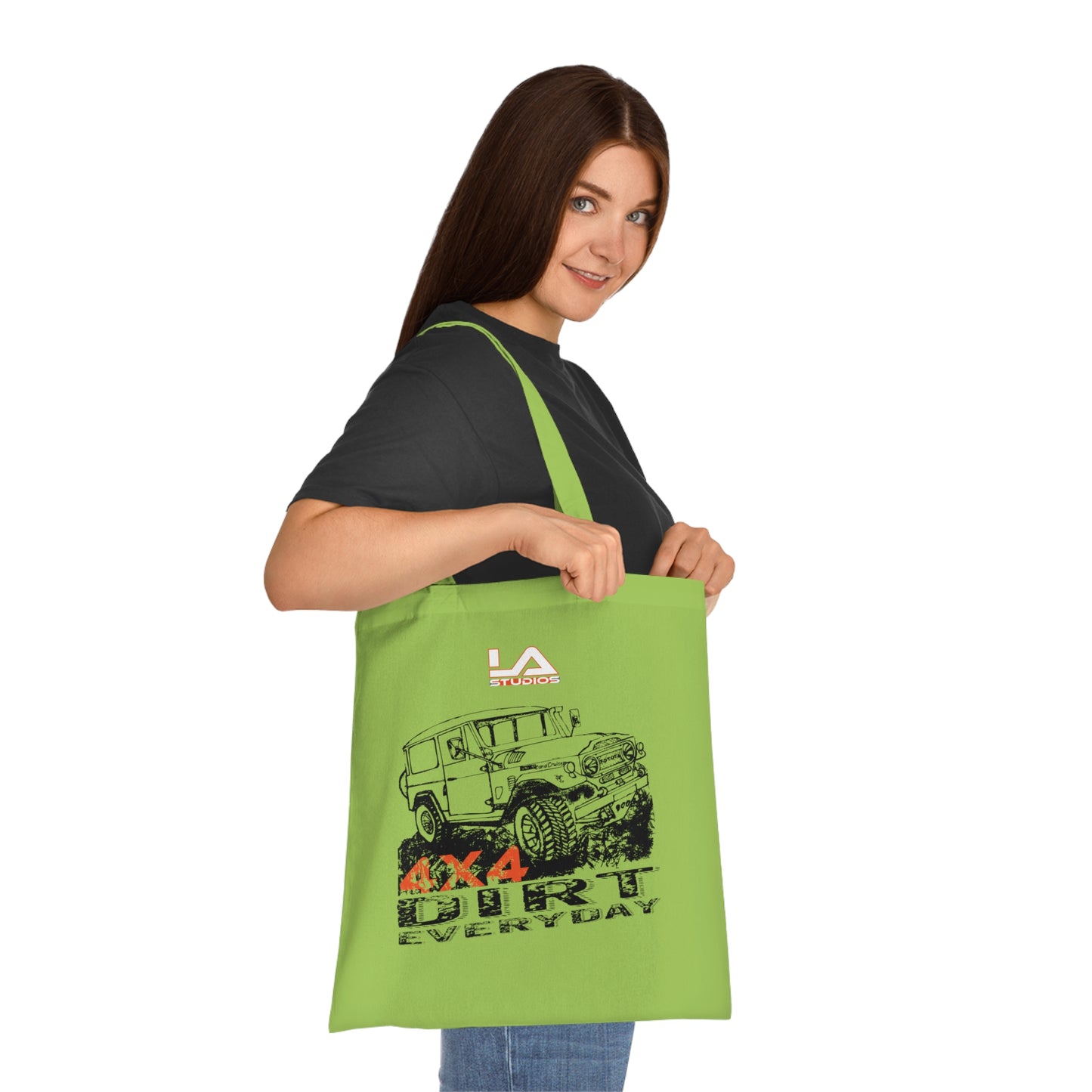 Off‑Road Jeep Tote Bag – 'Dirt Everyday' Cotton Carryall for Outdoor & Adventure Fans