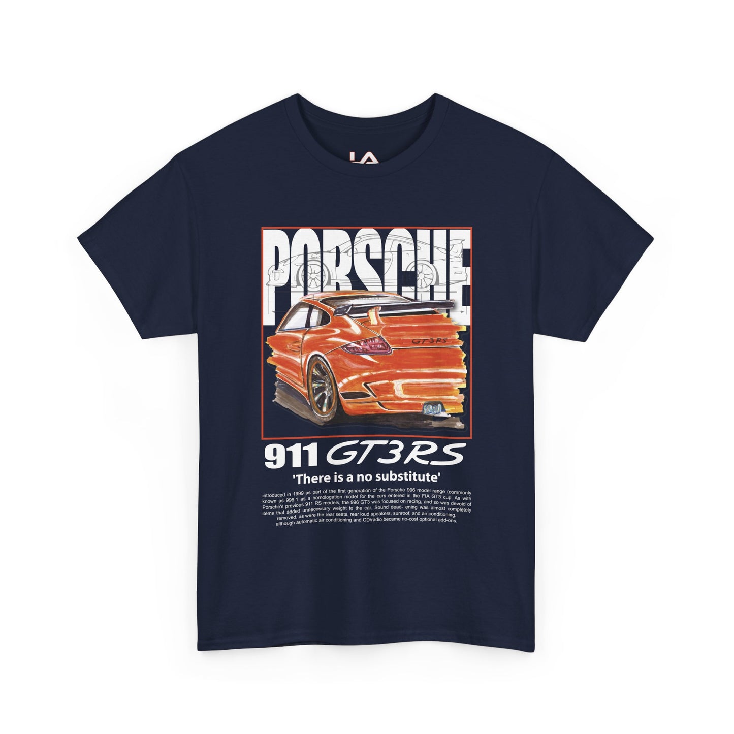 Hand Drawing Porsche 911 GT3 RS Tee — Vintage Racing Car Graphic T-Shirt