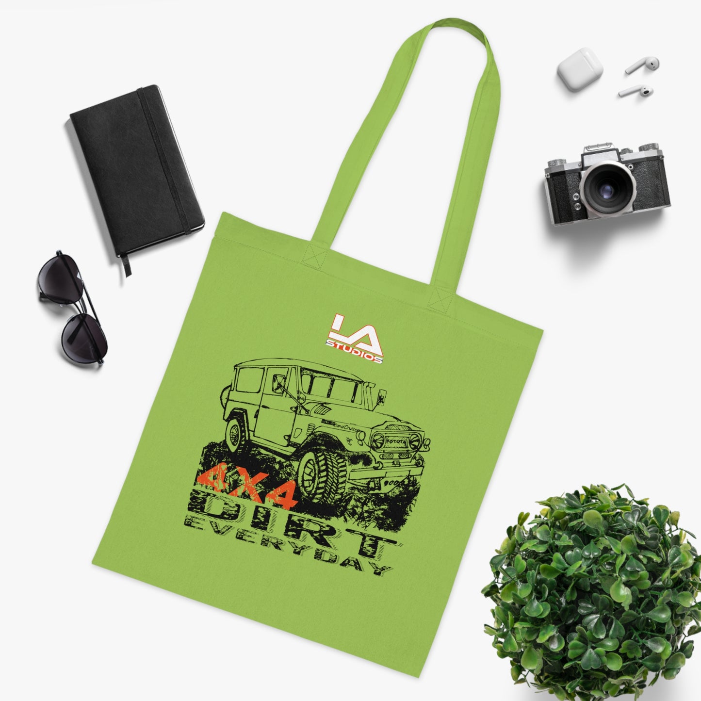 Off‑Road Jeep Tote Bag – 'Dirt Everyday' Cotton Carryall for Outdoor & Adventure Fans