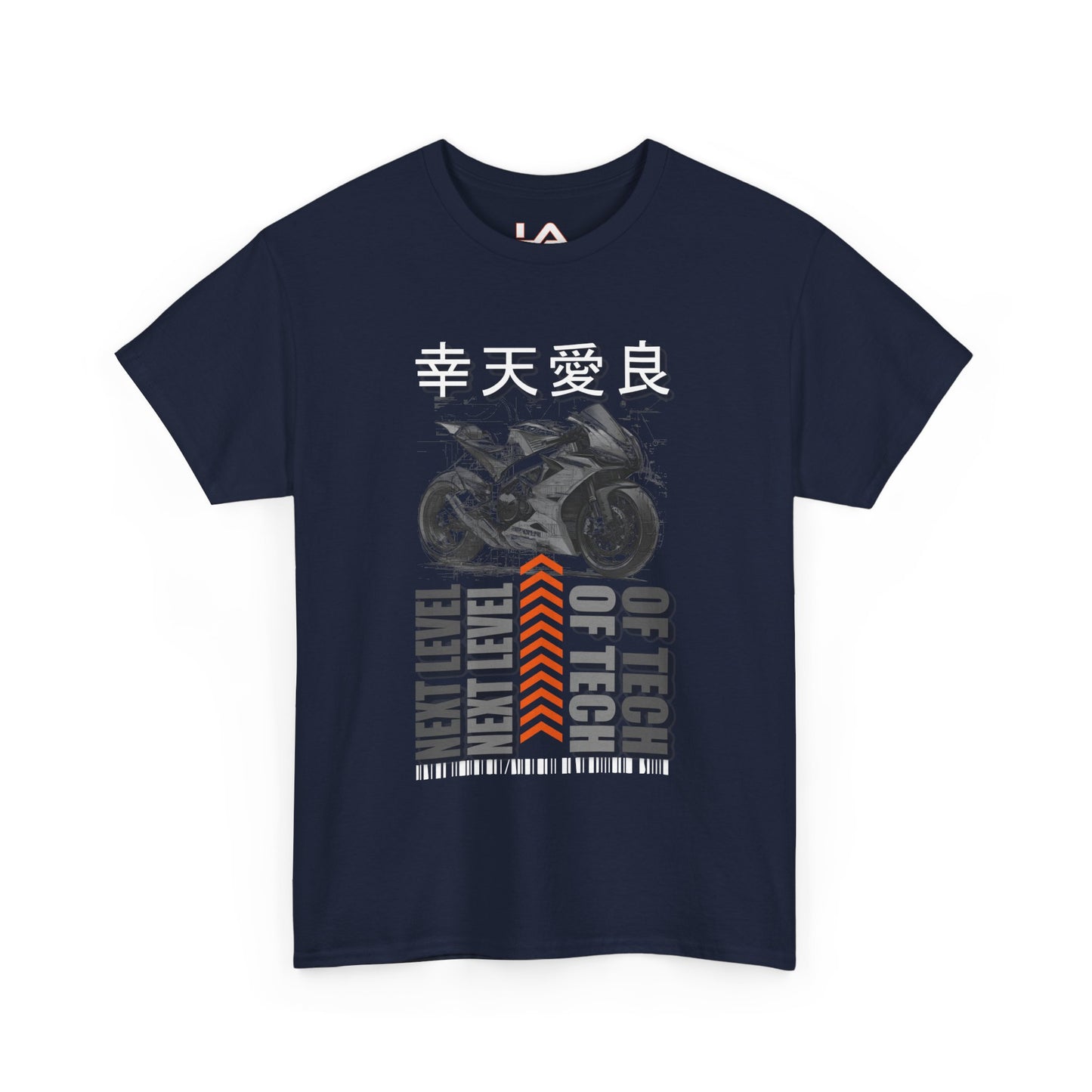 Power Graphic Tee — Futuristic Asian-Inspired Typography T-Shirt