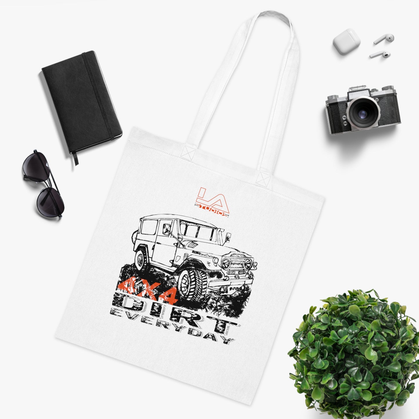 Off‑Road Jeep Tote Bag – 'Dirt Everyday' Cotton Carryall for Outdoor & Adventure Fans