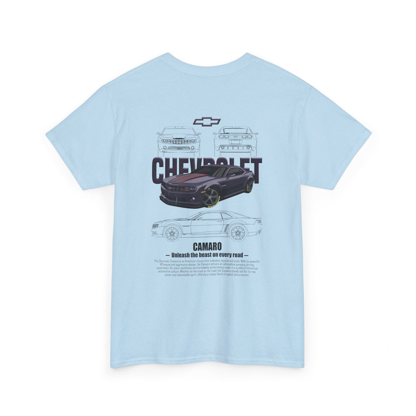 Chevrolet Camaro Graphic Tee - Classic Muscle Car Blueprint T-Shirt