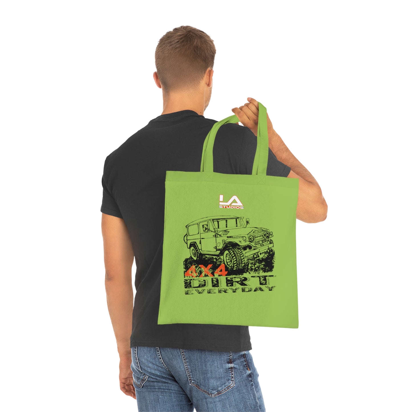 Off‑Road Jeep Tote Bag – 'Dirt Everyday' Cotton Carryall for Outdoor & Adventure Fans