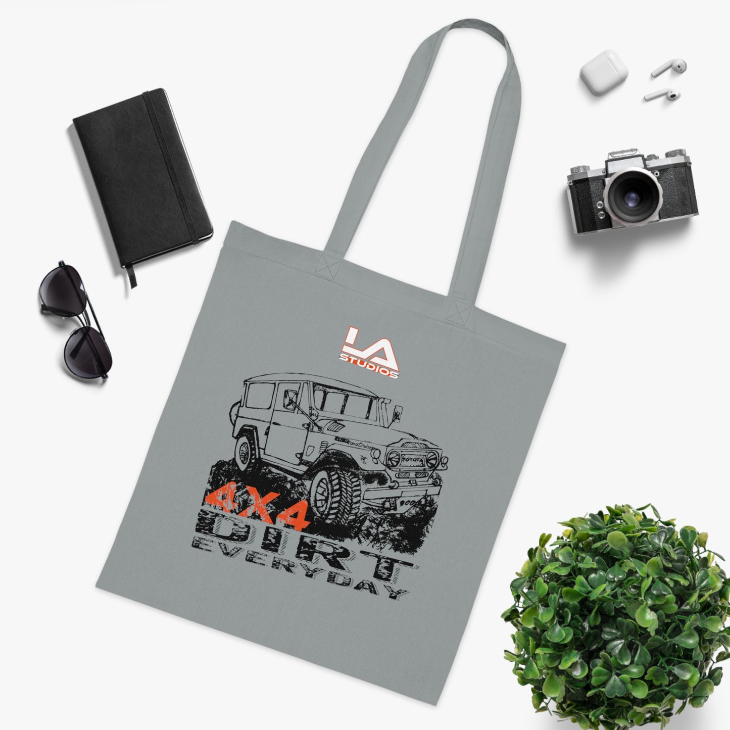 Off‑Road Jeep Tote Bag – 'Dirt Everyday' Cotton Carryall for Outdoor & Adventure Fans