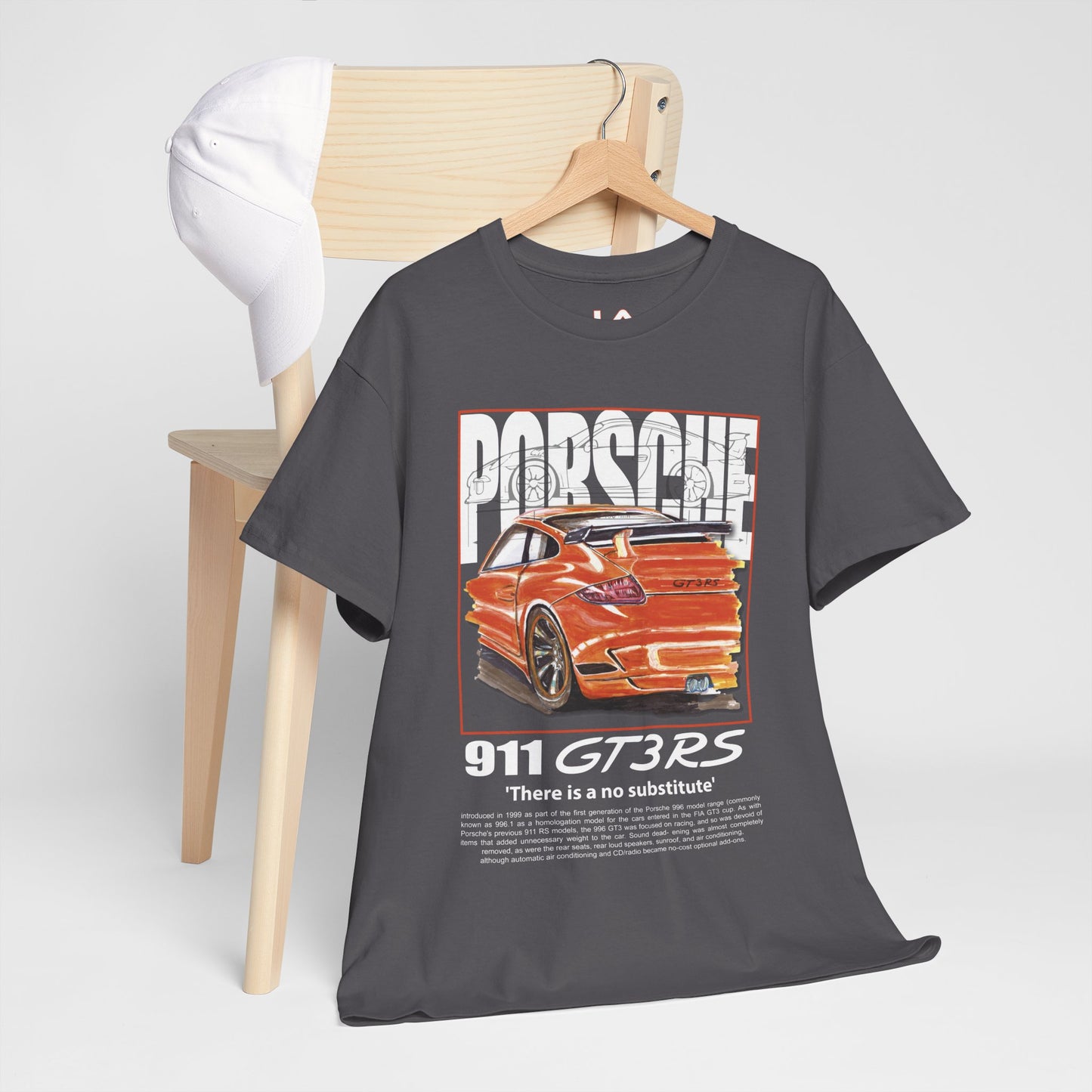 Hand Drawing Porsche 911 GT3 RS Tee — Vintage Racing Car Graphic T-Shirt