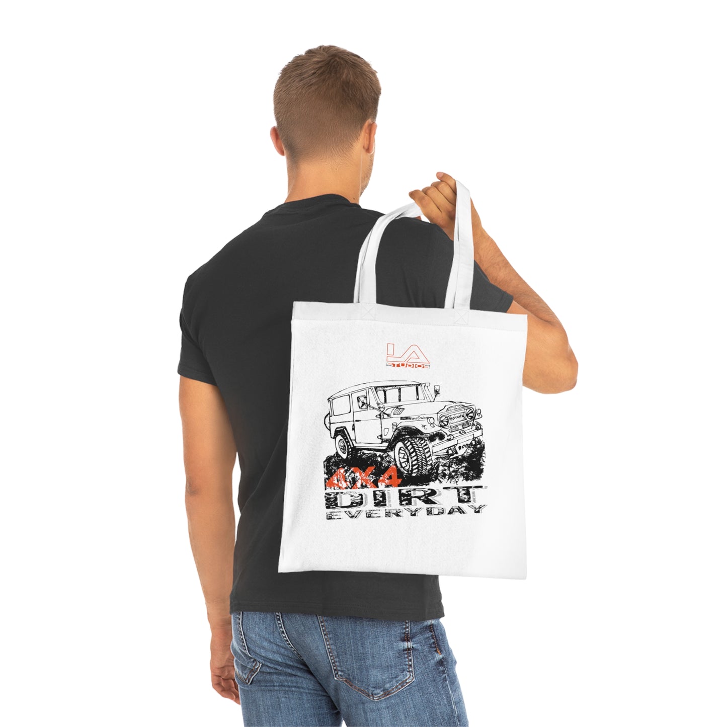 Off‑Road Jeep Tote Bag – 'Dirt Everyday' Cotton Carryall for Outdoor & Adventure Fans