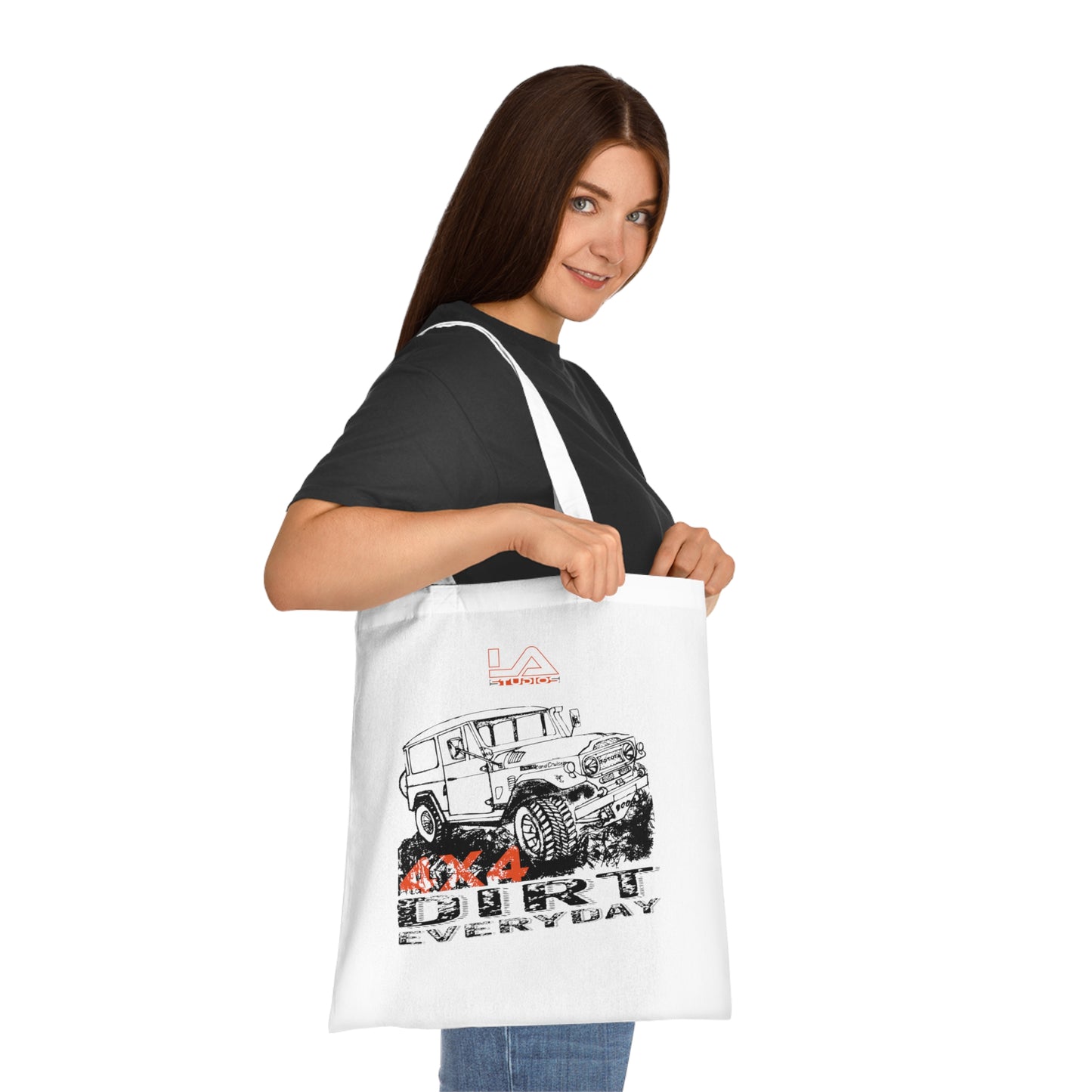 Off‑Road Jeep Tote Bag – 'Dirt Everyday' Cotton Carryall for Outdoor & Adventure Fans