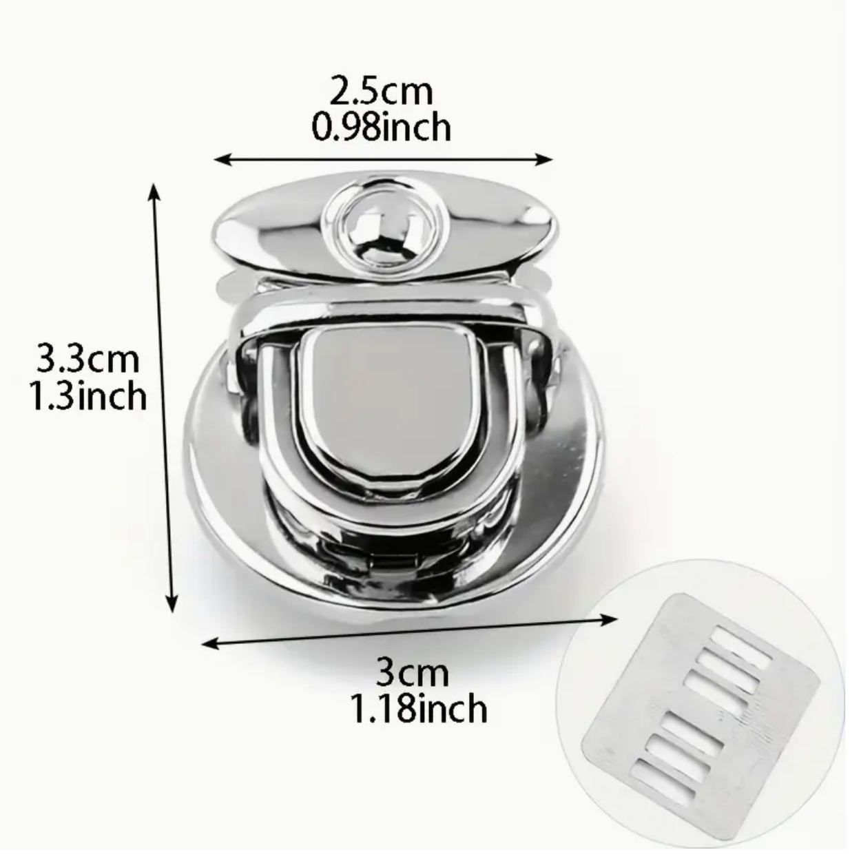 Iron Folding Lock Buckle - Wallet Specific Thumb Lock Hardware (With Washer),