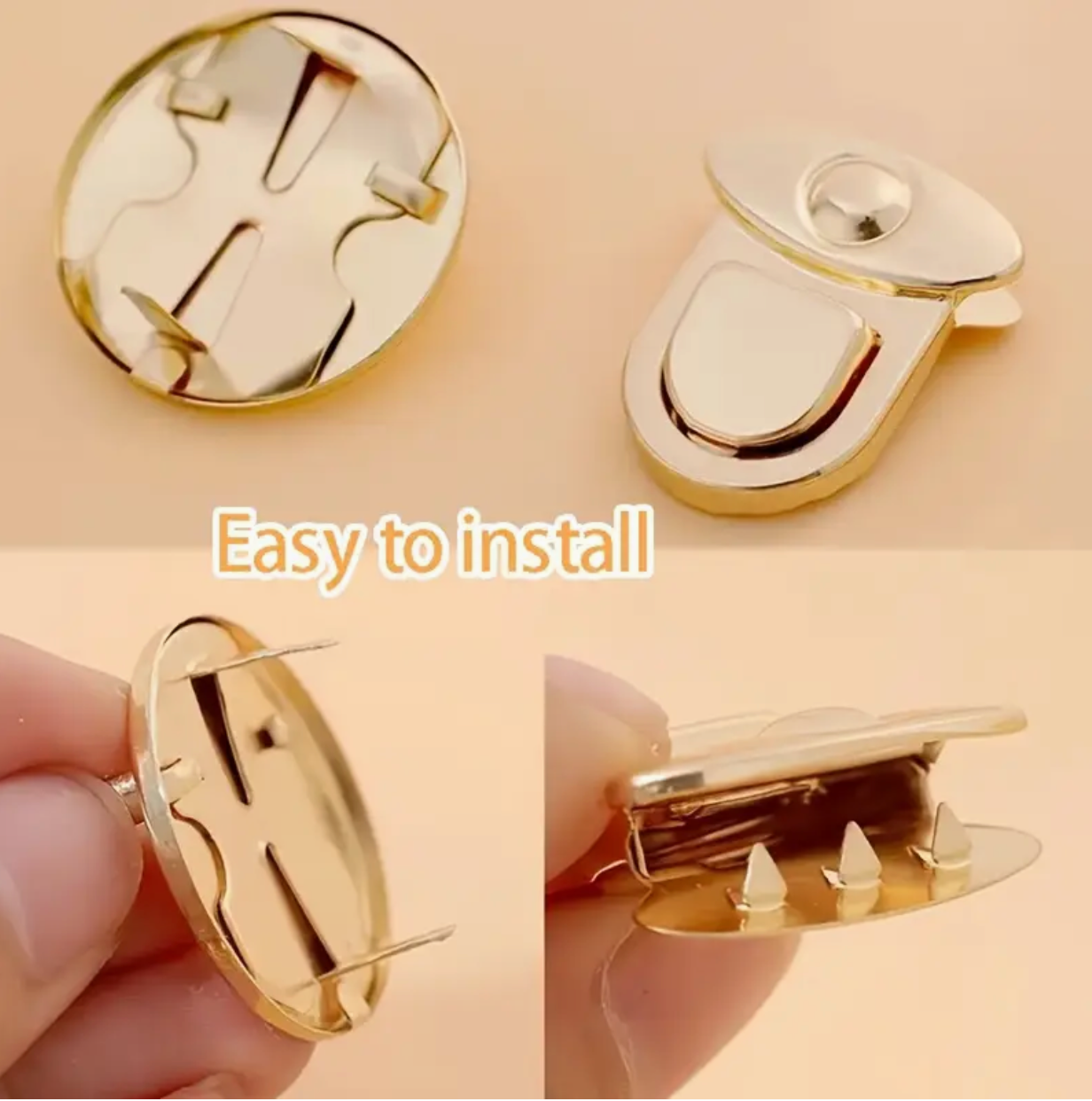 Iron Duckbill Locks, Metal Twist Buckles, Handmade Bag Accessories