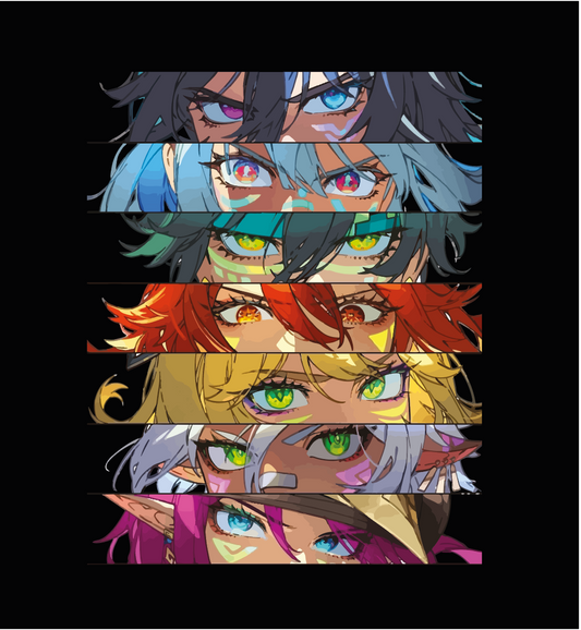 Genshin Impact Character Eyes T-Shirt — Anime Gaming Graphic Tee